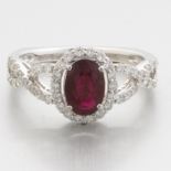 Ladies' Unheated Ruby and Diamond Ring, GIA Report