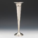 Webster Sterling Silver Faceted Trumpet Vase