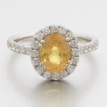 Ladies' Yellow Sapphire and Diamond Ring