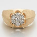 Ladies' Vintage Gold and Diamond Floral Ring