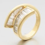 Ladies' Vintage Gold and 2.35 ct Total Diamond Bypass Ring