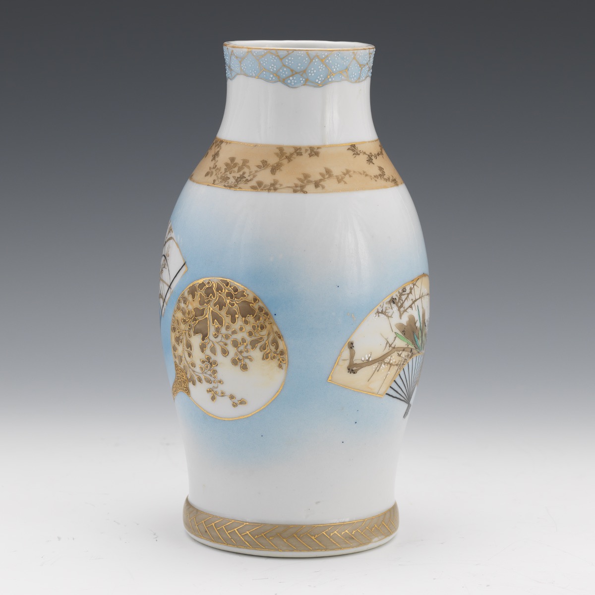 Blue and White Vase with Gilt Details - Image 5 of 7