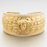 Gianni Versace Gold and 10.88 ct Total Diamond "Medusa" Bangle