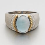 Ladies' Gold, Moonstone and Diamond Ring