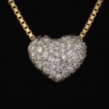 Ladies' Gold and Diamond Heart Slider on Balestra Chain