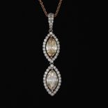 Ladies' Two-Tone Gold and Diamond Pendant on Chain