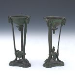 A Near Pair of Roman Grand Tour Incense Braziers, 19th Century