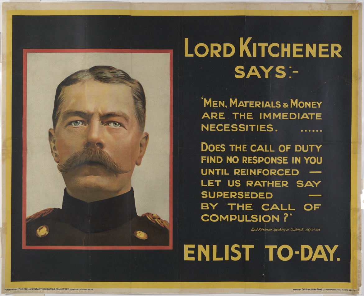 Original British WWI Recruitment Poster "Lord Kitchner Says" - Image 2 of 5