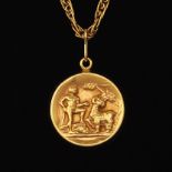 Ladies' Vintage Jason with Golden Fleece and Mogen David Pendant on Chain, Soviet Era