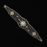 Platinum and Diamond Filigree Brooch