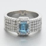 Aquamarine and Diamond Ring