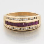 Ladies' Gold, Diamond and Ruby Band
