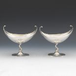 Pair of Sterling Silver Redlich & Co. Dolphin Boats, Retailed by Grogan Company
