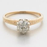 Ladies' Edwardian Gold and Diamond Solitaire Ring