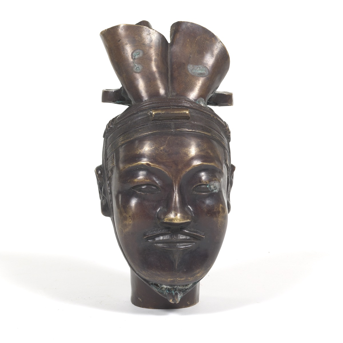 Chinese Bronze Scholar Head - Image 2 of 7