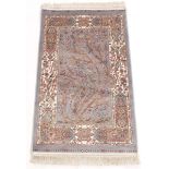 Extra Fine Hand Knotted Bamboo Silk Pictorial Signed Qum (Ghoum) Carpet