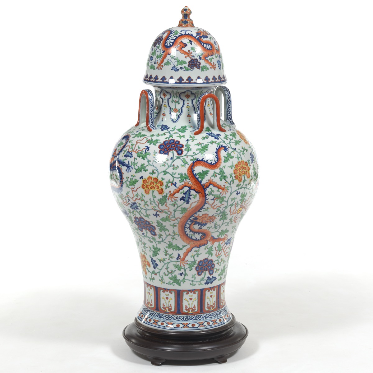 Chinese Lidded Palace Floor Vase, Apocryphal Wanli Marks