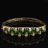 Ladies' Enamel, Opal and Diamond Bangle Bracelet