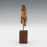 Fine Carved Walrus Tusk Jesus Christ on Pedestal, ca. 15th/16th Century