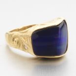 Gentleman's Black Opal and Diamond Custom Ring