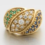 Ladies' Emerald, Diamond and Sapphire Ring, Dario R