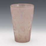 Phoenix/Consolidated Glass Co. Martele Line Amethyst Matte Grasshoppers Vase