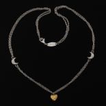 Ladies' Italian Two-Tone Gold and Diamond Necklace