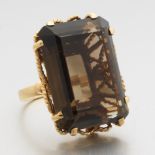 Ladies' Vintage Gold and Smoky Quartz Cocktail Ring