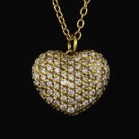 Ladies' Gold and Diamond Heart Locket on Chain