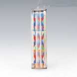 Yaakov Agam Sterling Silver and Glass Mezuzah