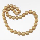 Natural Golden South Sea Pearl Necklace, AIG Report