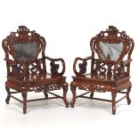 Pair of Chinese Dragon Armchairs