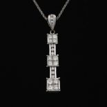 Ladies' "Past Present and Future" Diamond Pendant on Chain