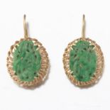 Pair of Gold and Jade Earrings