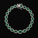 Ladies' Emerald and Diamond Bracelet