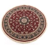 Vintage Hand Knotted Tabriz Round Carpet