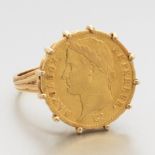 Napoleon I 1813 20 Franc Gold Coin Ring