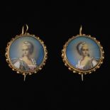 Pair of Miniature Portrait Earrings