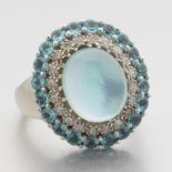 Ladies' Moonstone, Topaz and Diamond Ring