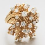 Ladies' Organic Freeform Gold and Diamond Cluster Ring