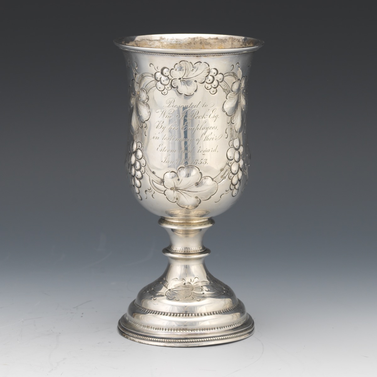 Victorian Sterling Silver Recognition Cup, dated 1853 - Image 4 of 7