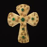 Ladies' Gold and Emerald Cross Pendant