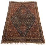Antique Hand Knotted Qashqai Shiraz Carpet, ca. 1920's/30's