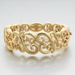 Ladies' Byzantine Style Gold Scroll Bangle