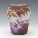 Legras Cameo Cut Glass Wisteria Vase