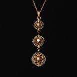 Ladies' Victorian Gold and Seed Pearl Pendant on Chain