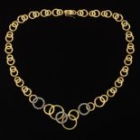 Ladies' Two-Tone Gold and Diamond Circle Necklace