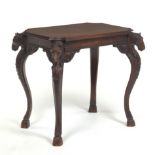 Arts and Crafts Carved Mahogany Equestrian Ocassional Table