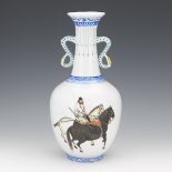 Chinese Porcelain Vase with Horse and Rider