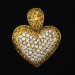 Ladies' Gold, Yellow Sapphire and Diamond Heart Slider